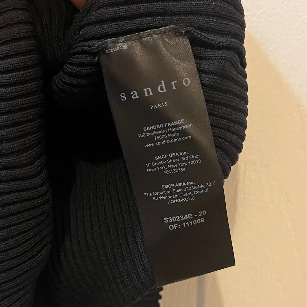 Sandro Black Ribbed Tank Top - Picture 3 of 5